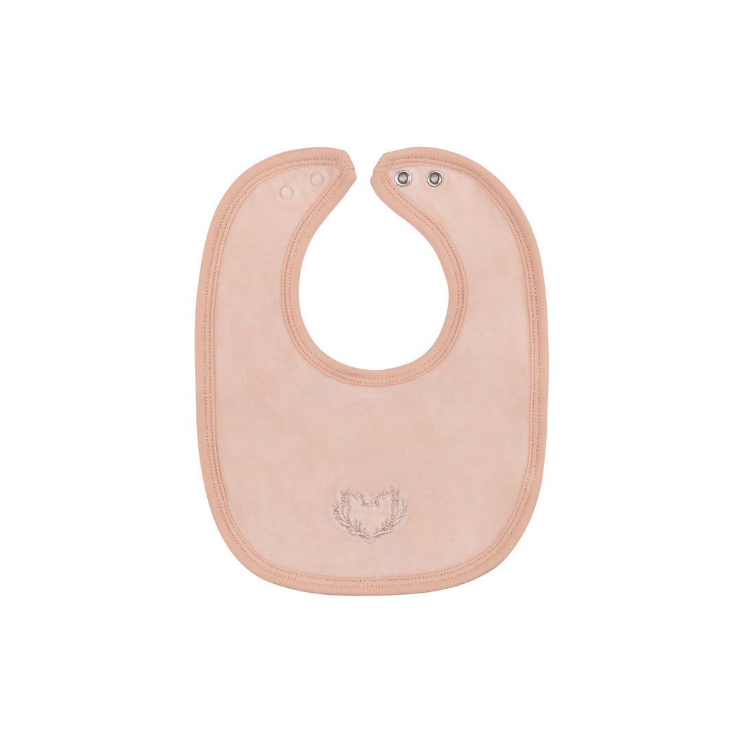 bib velour metallic wreath - pink