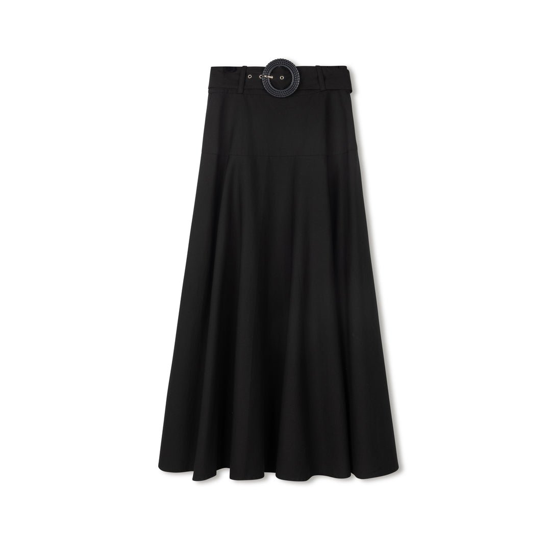 skirt belted circle - black