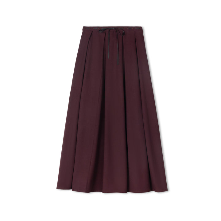 skirt ribbon stitched waist - burgundy
