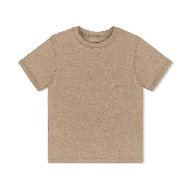 tee s/s marled logo - tan