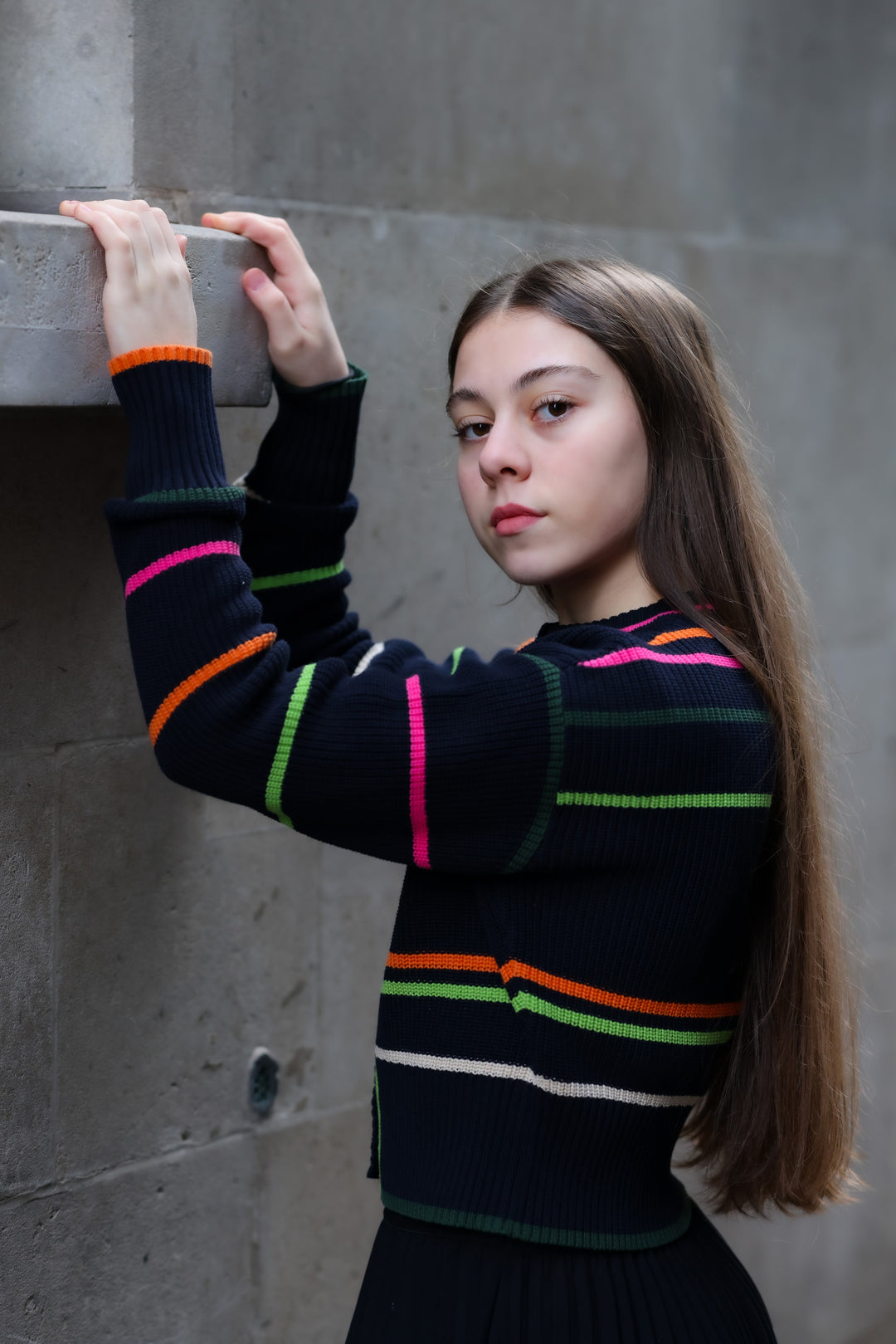 top l/s ruby - navy/multi