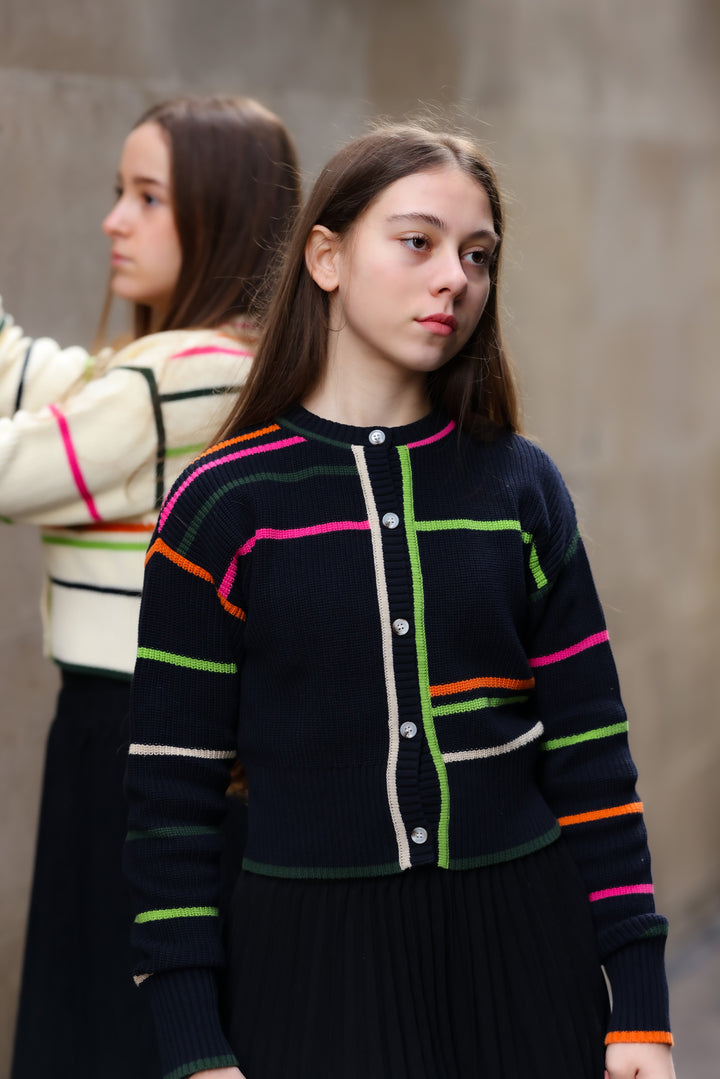 top l/s ruby - navy/multi