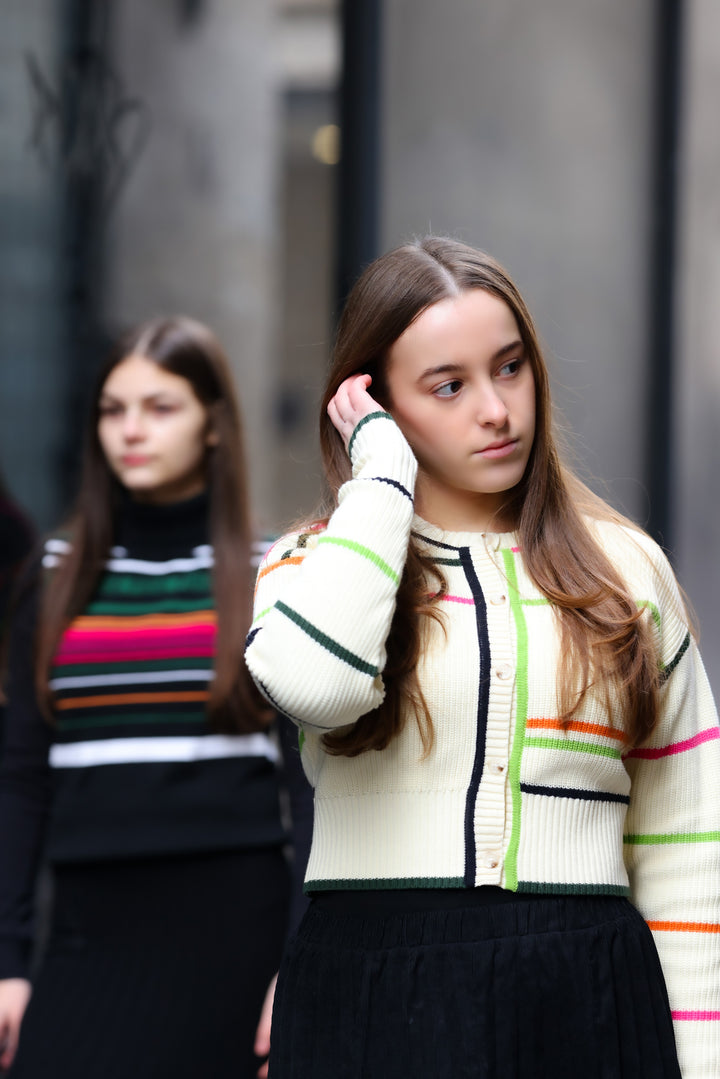 top l/s ruby - cream/multi