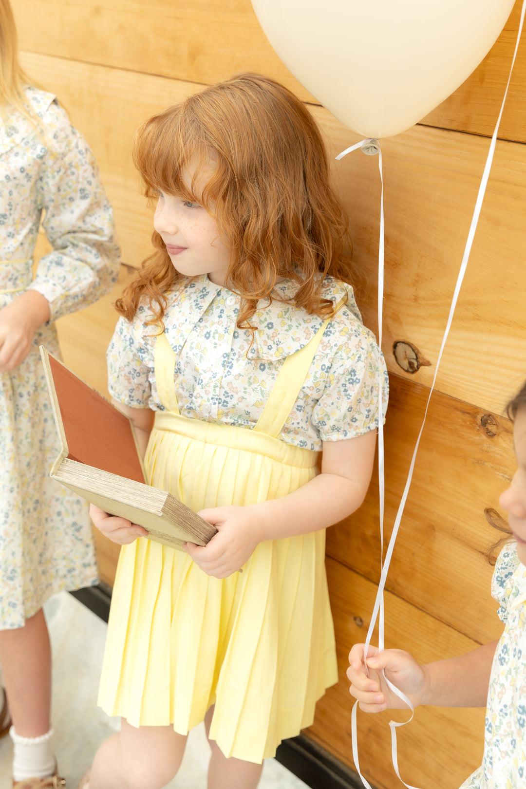 skirt pleated suspender - yellow