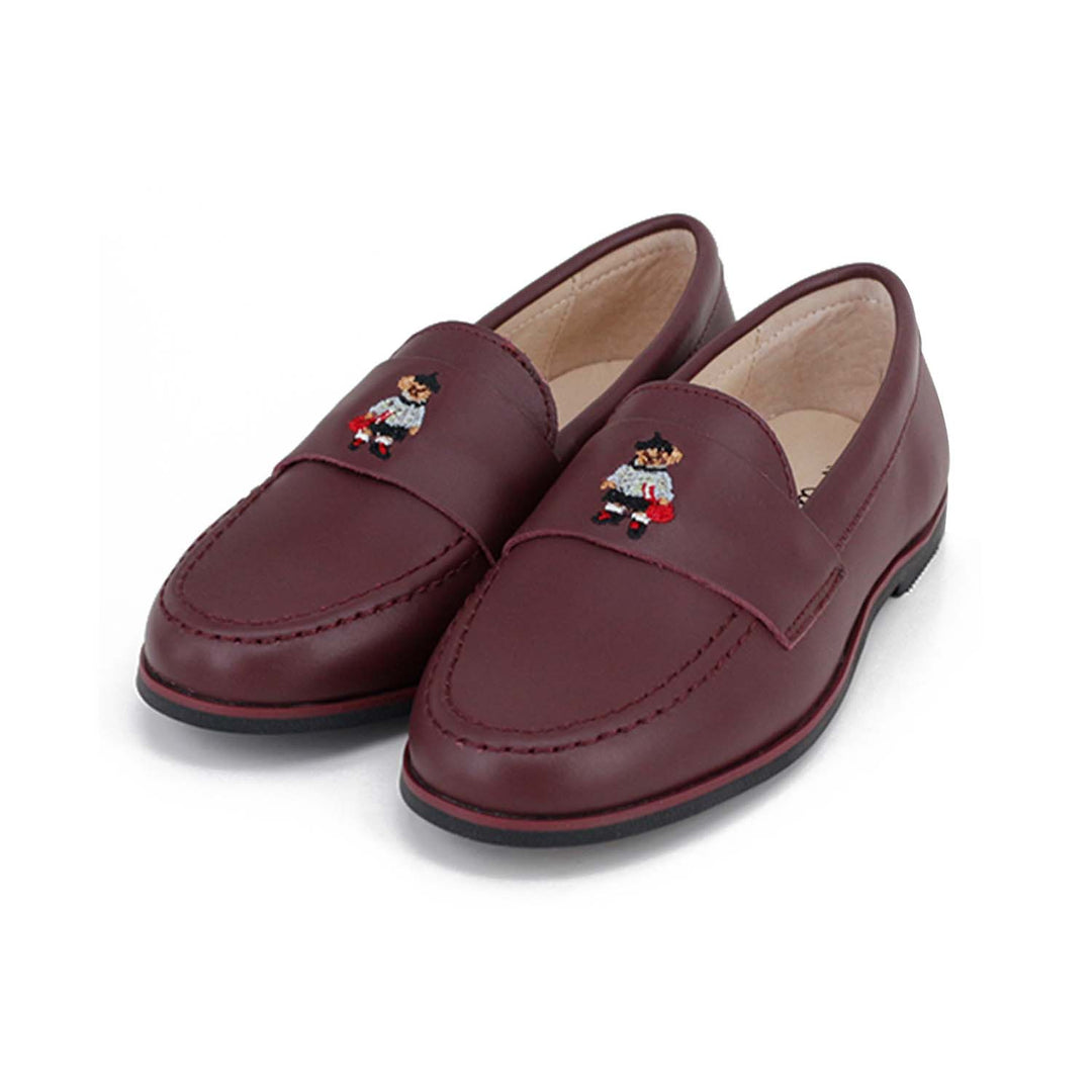 shoes ecolier leather bear loafers - burgundy leather