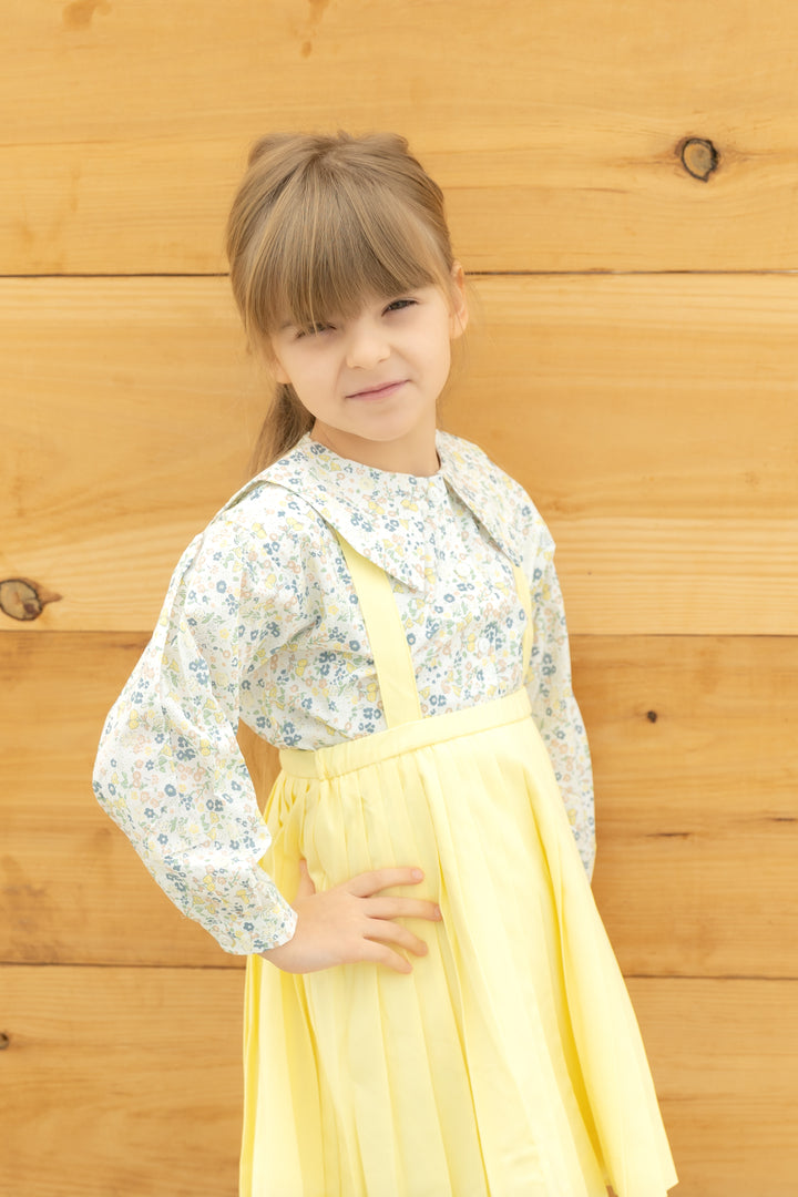 shirt l/s floral blouse - yellow