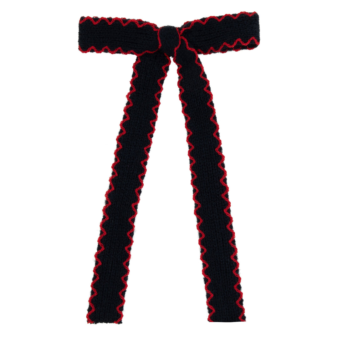 clip edged knit bows - navy