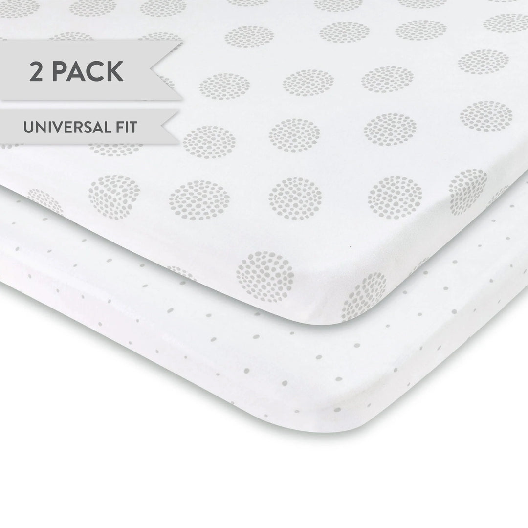 sheet cotton pack n play dottie and circles - grey