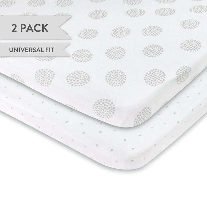 sheet cotton pack n play dottie and circles - grey