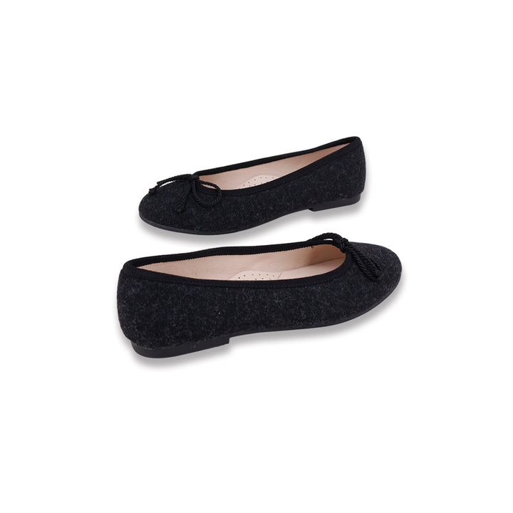 shoes ballet flat wool - black/grey