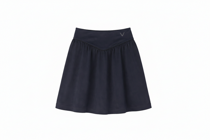 swim skirt v yoke - black