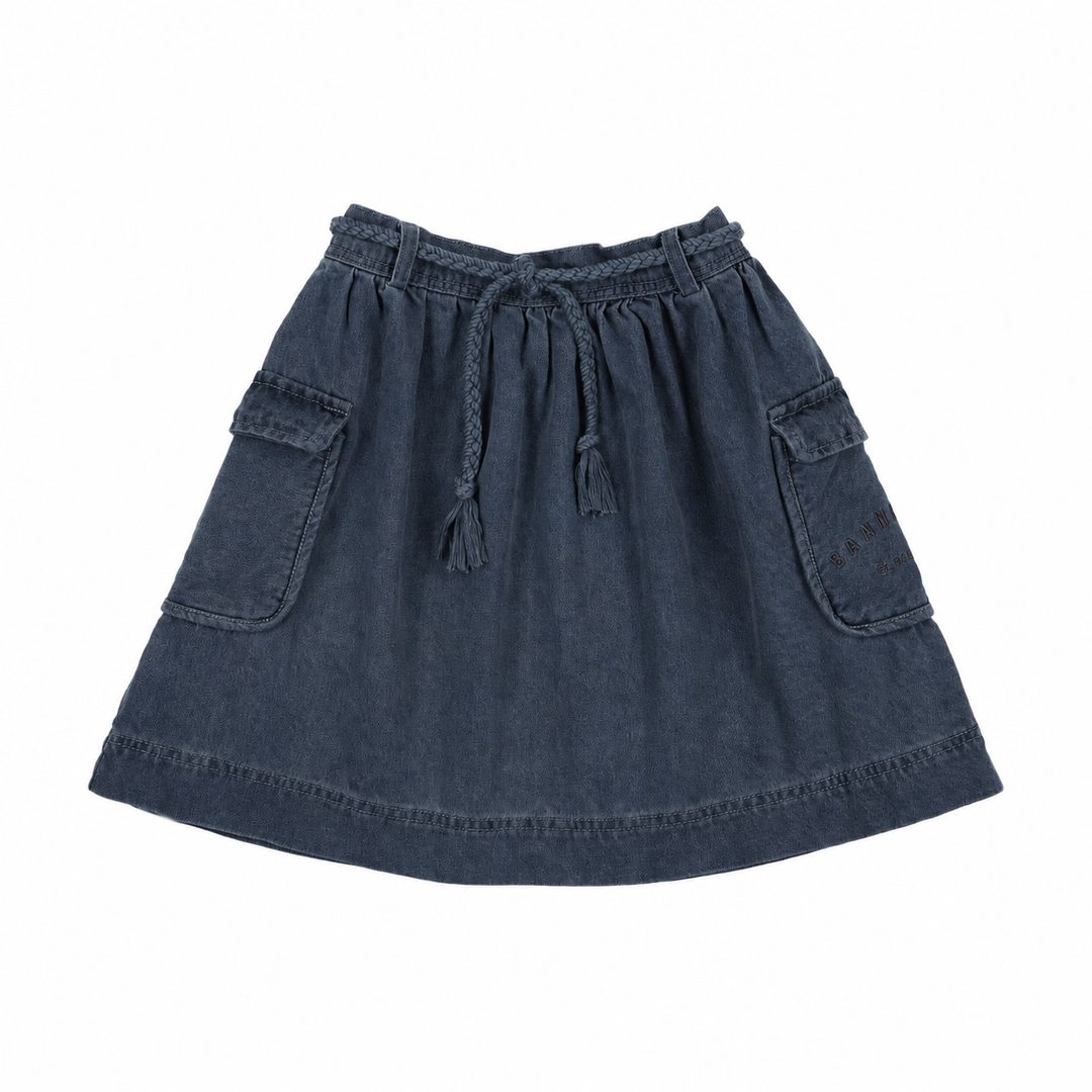 skirt denim suspender - blue denim
