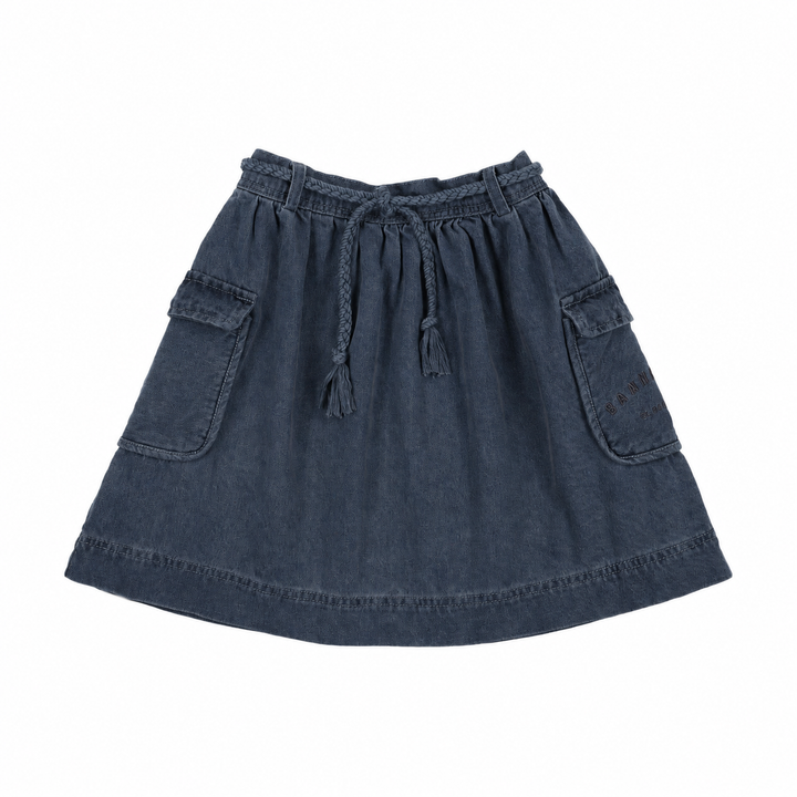 skirt denim suspender - blue denim