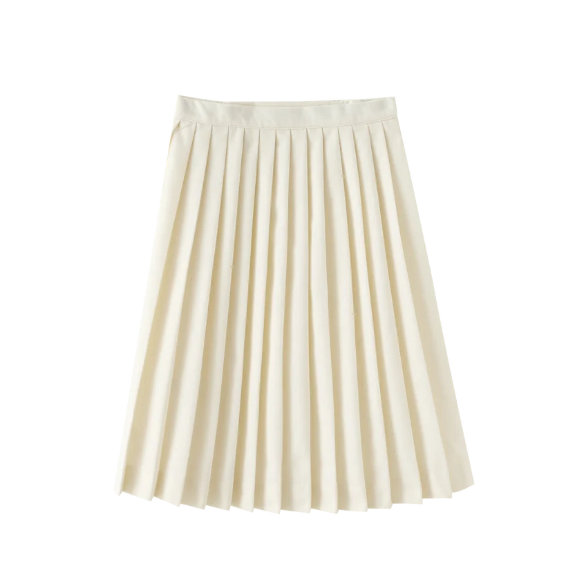 skirt scalloped wool - cream