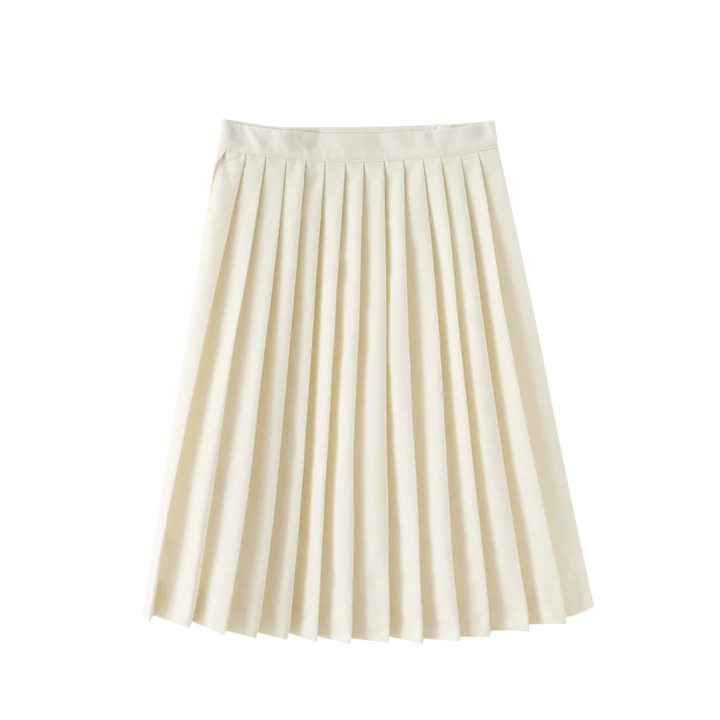 skirt scalloped wool - cream