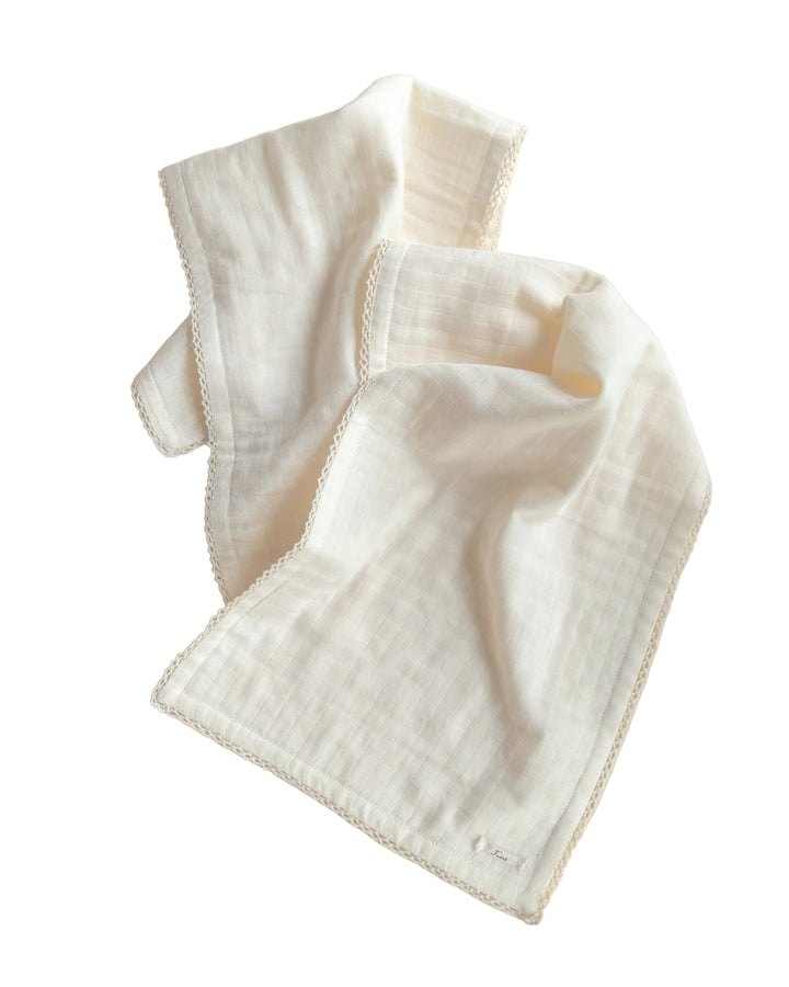 diapers solid gauze burp cloth 2 pack - ecru