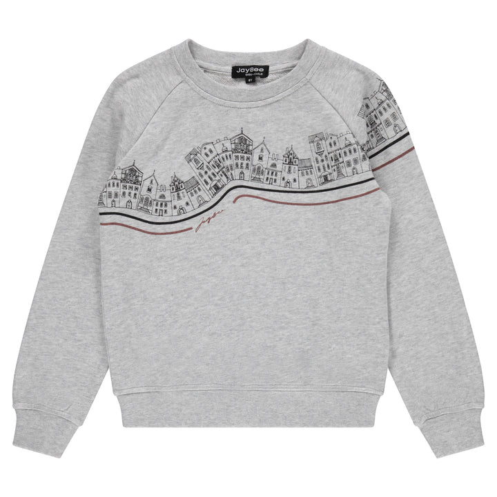 top l/s graphic sweatshirt - grey