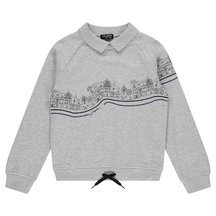 polo l/s graphic sweatshirt - grey
