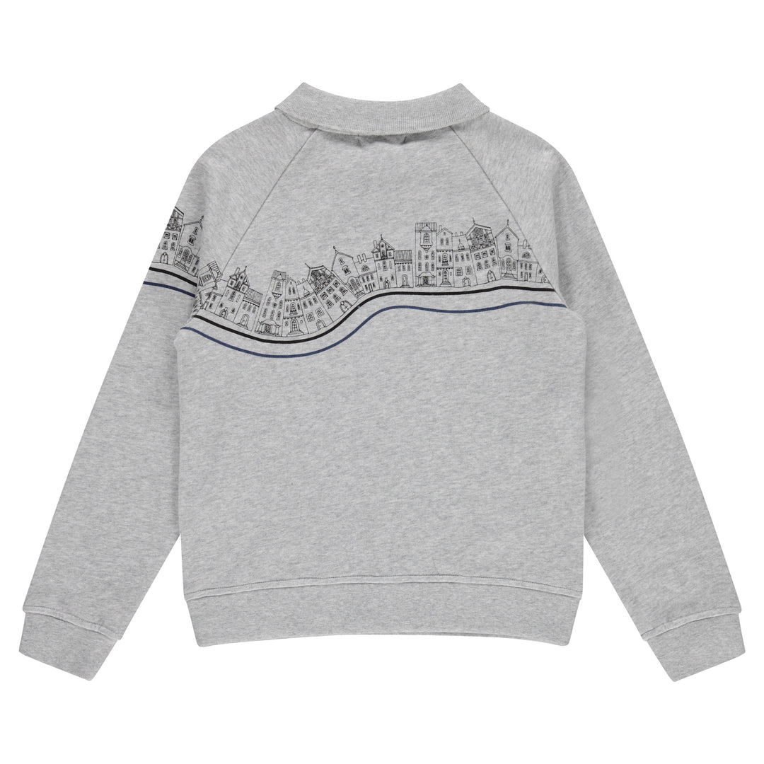 polo l/s graphic sweatshirt - grey