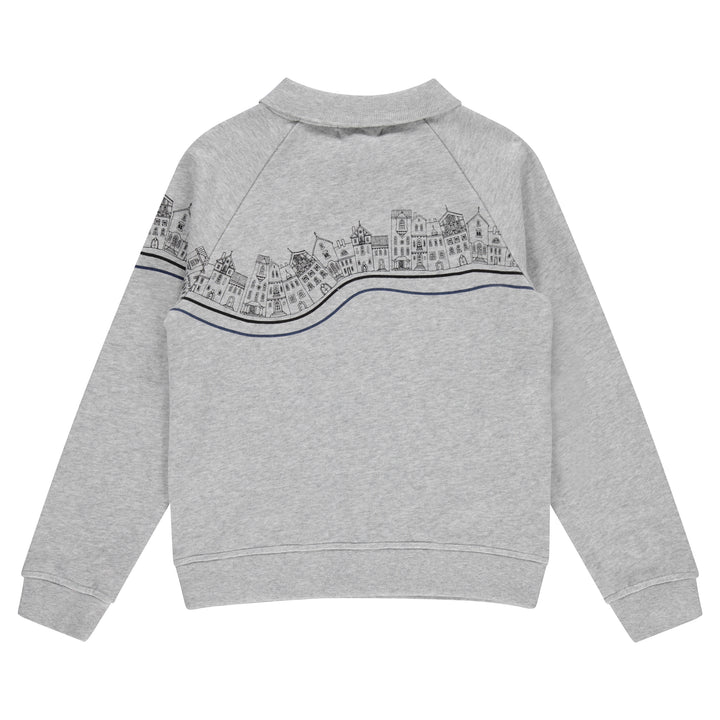 polo l/s graphic sweatshirt - grey