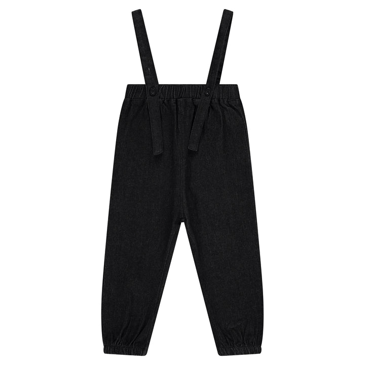 one piece denim romper - black denim