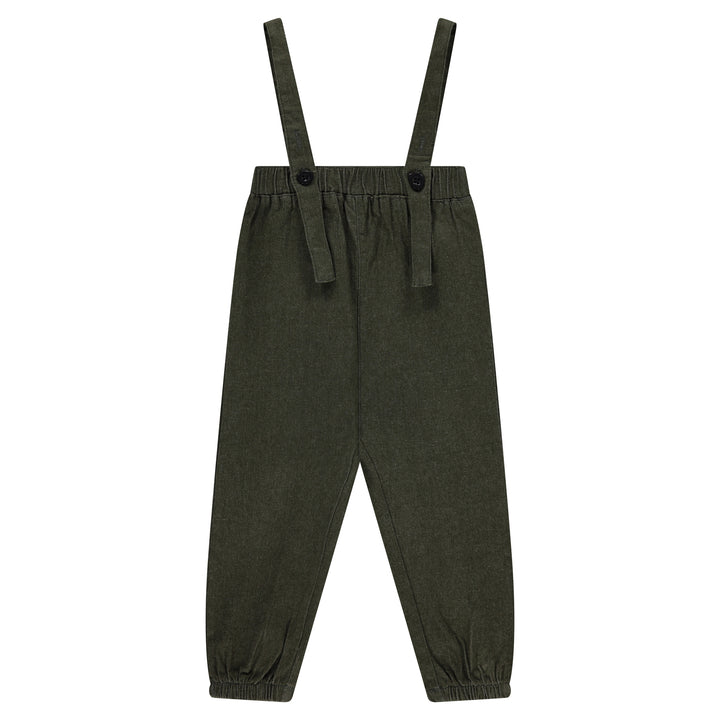 one piece denim romper - green denim