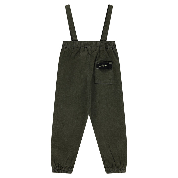 one piece denim romper - green denim