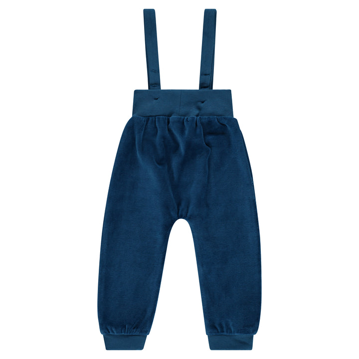 one piece velour overalls - iris