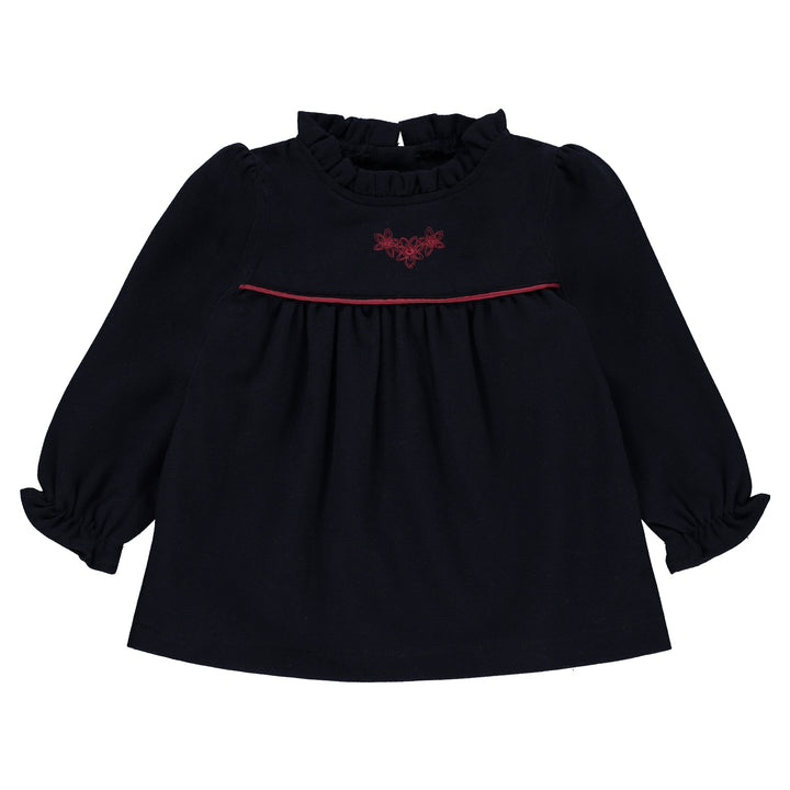 set outfit top and bloomer embroidered woven - dark navy