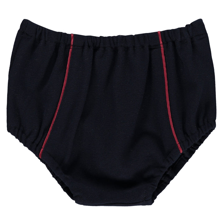 set outfit top and bloomer embroidered woven - dark navy