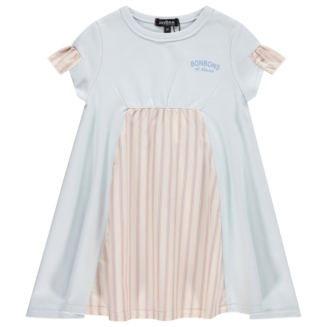 dress s/s striped panel - country blue