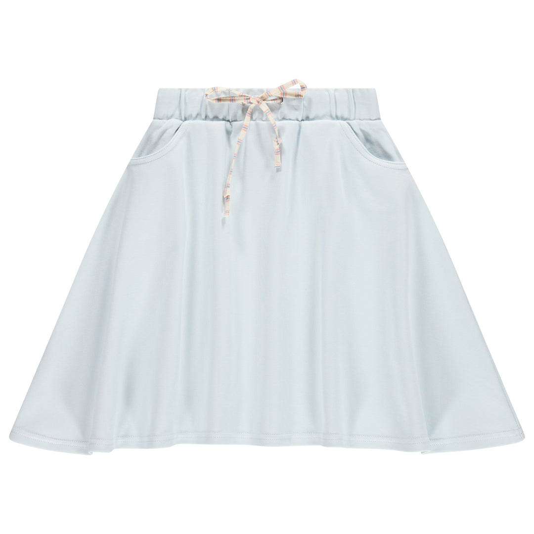 set outfit bonbon drawstring striped tee and skirt- country blue