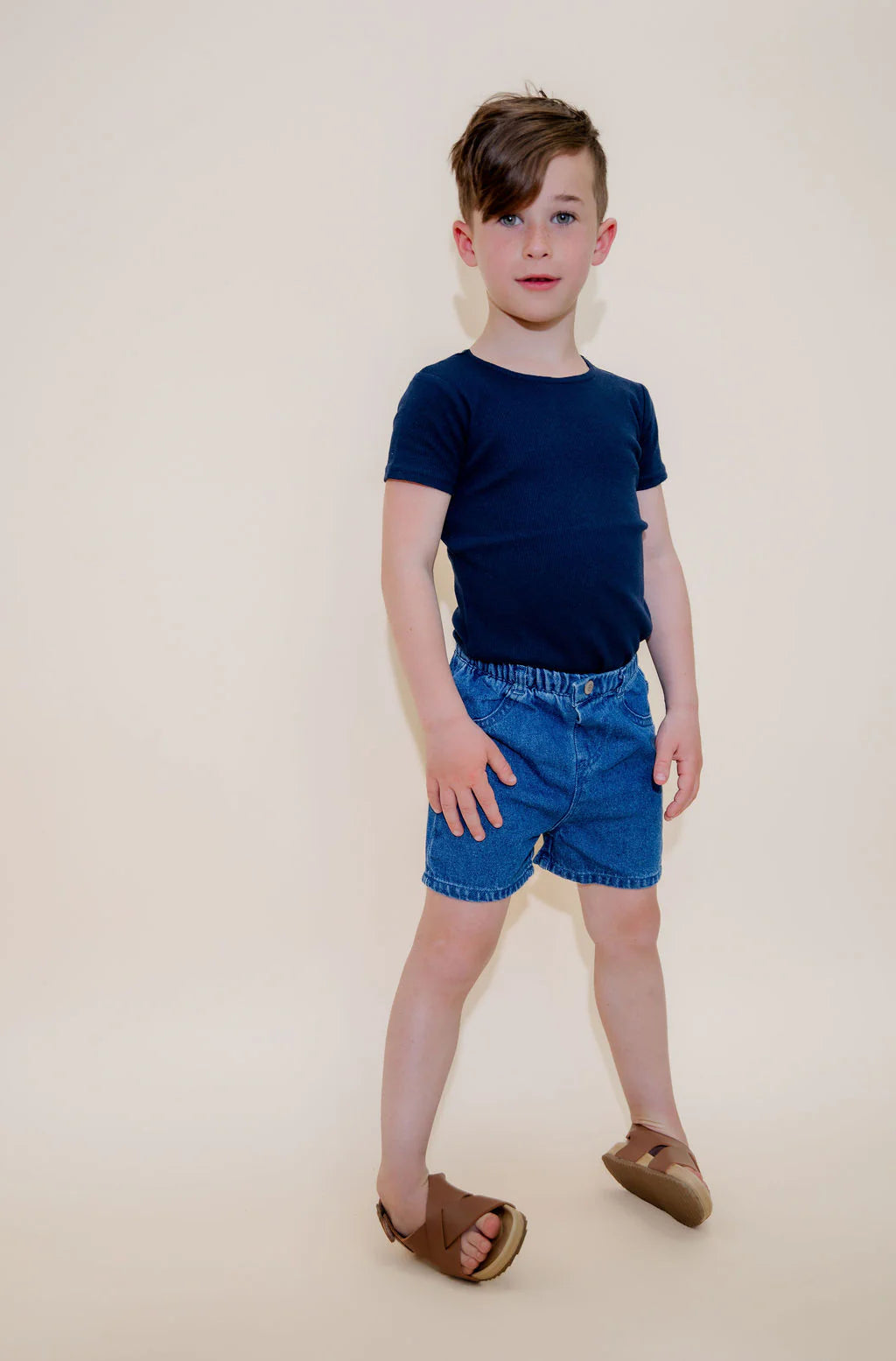tee s/s ribbed  - navy