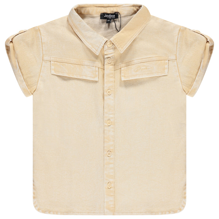 shirt s/s coconut denim - yellow sand