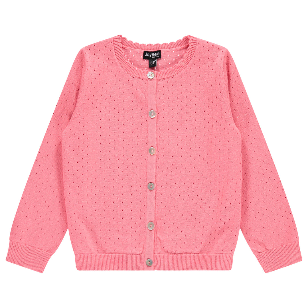 cardigan pointelle - coral