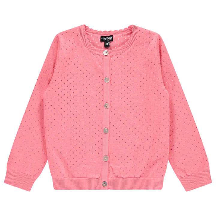 cardigan pointelle - coral