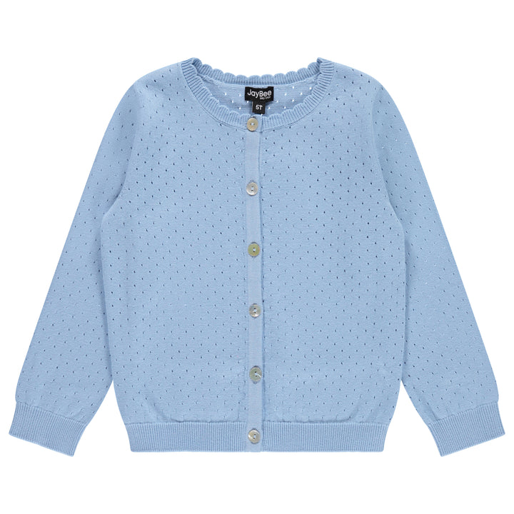 cardigan pointelle - french blue