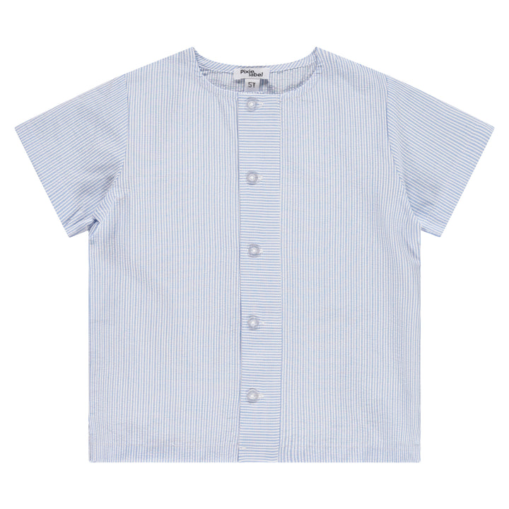 shirt s/s striped button down - blue