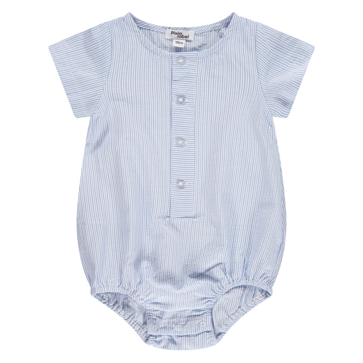 one piece romper striped - blue