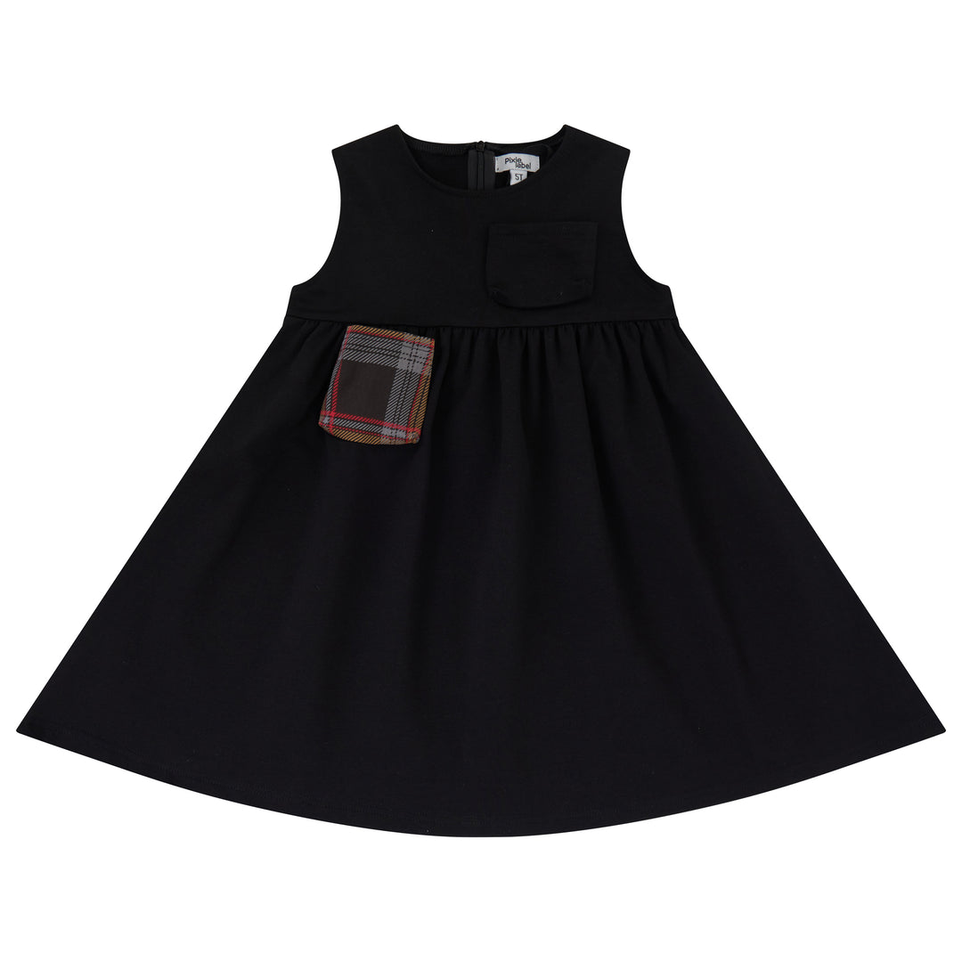 dress plaid pocker jumper - black