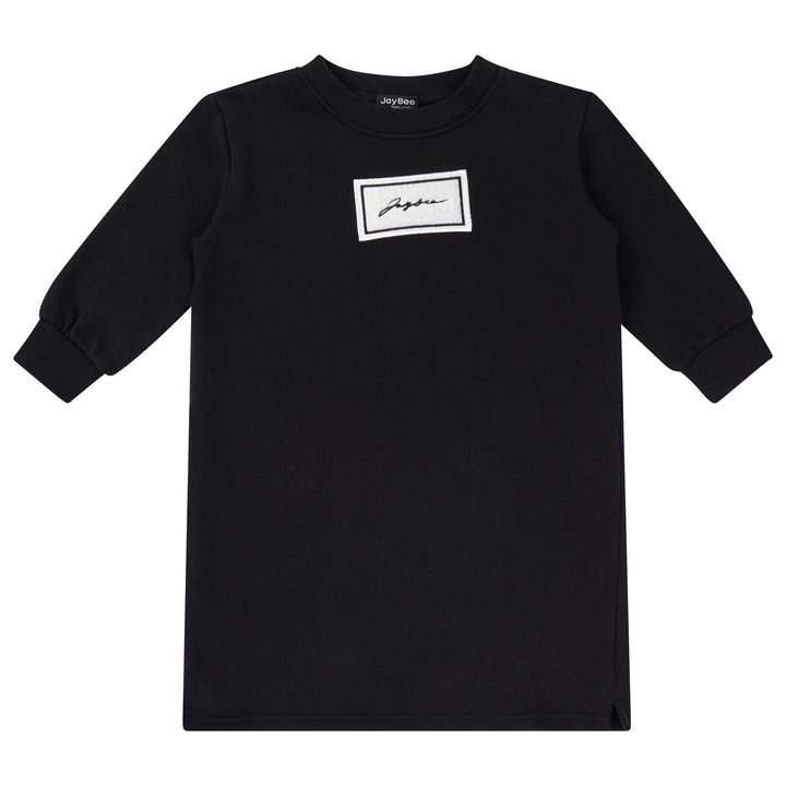 dress sherpa patch sweat - black