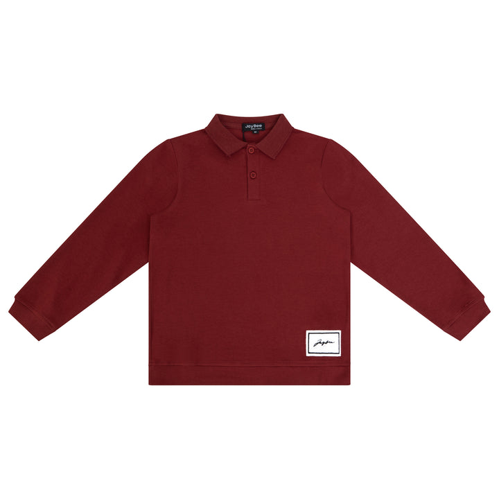 polo l/s sherpa patch - rust