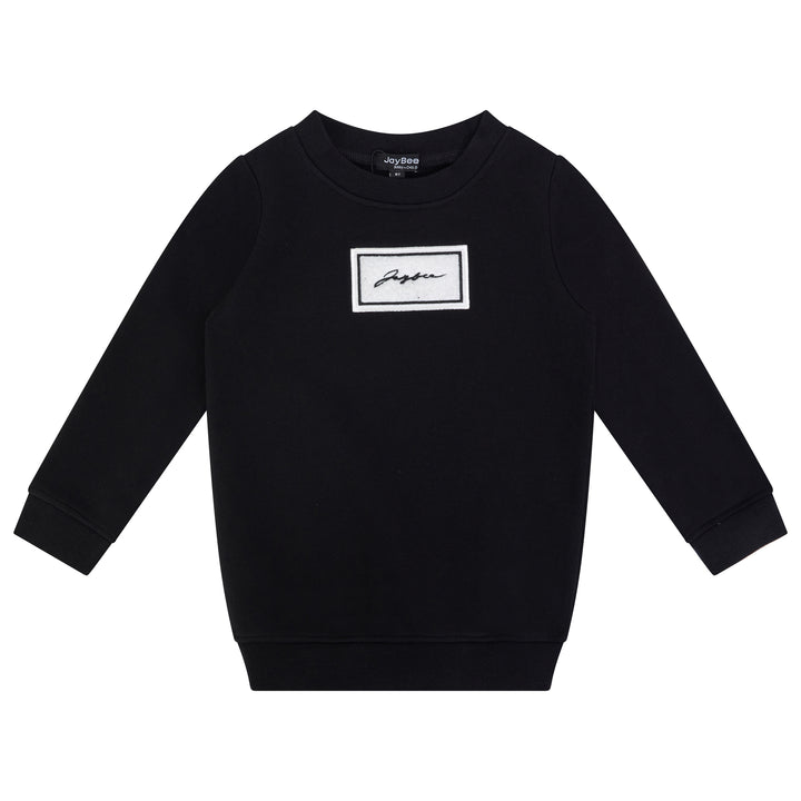 top l/s sherpa patch sweatshirt - black