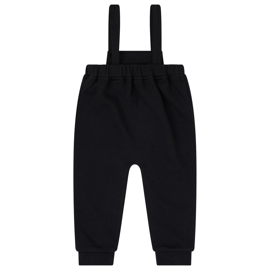set outfit printed mockneck and overalls - black