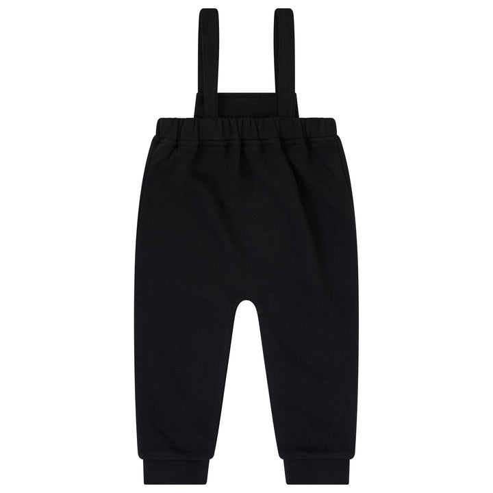 set outfit printed mockneck and overalls - black