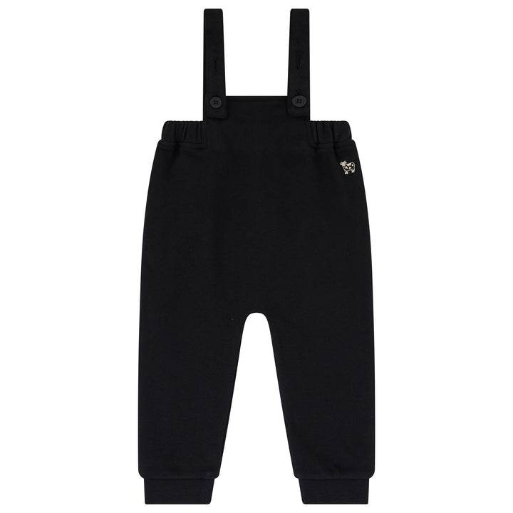 set outfit printed mockneck and overalls - black