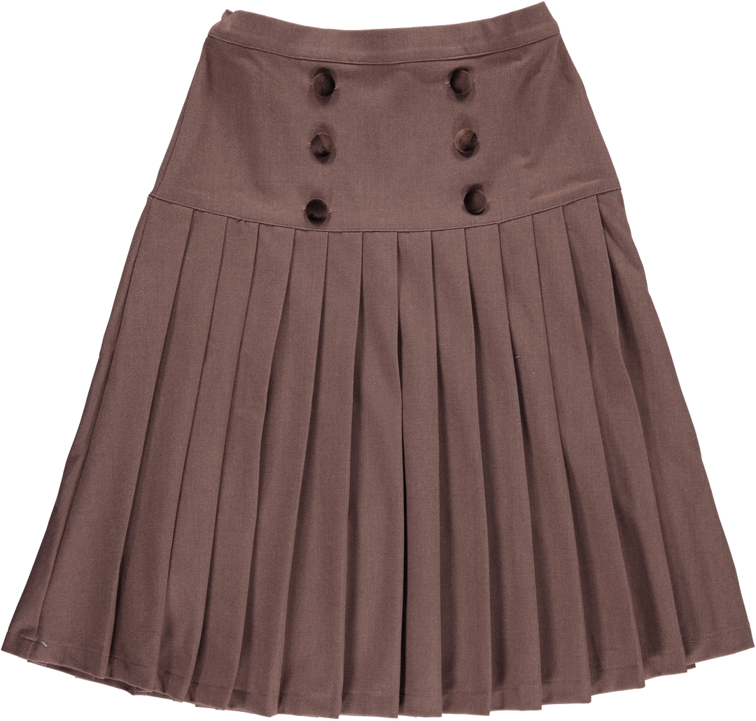 skirt button detail pleated - toffee