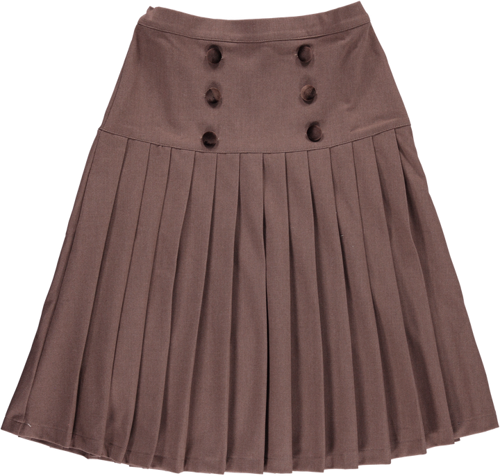 skirt button detail pleated - toffee