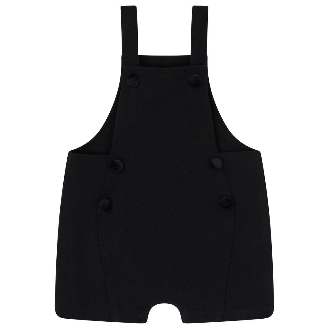 one piece short overalls - black