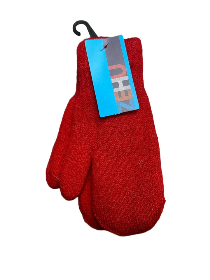 mitten double layer - red